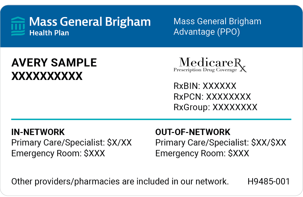 Mass General Brigham Advantage (PPO) ID Card Image Front